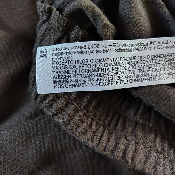 Zara Brown Boho Flowy Embroidered Cutout Wide Leg Casual Pull On Pants Small - Picture 4 of 7